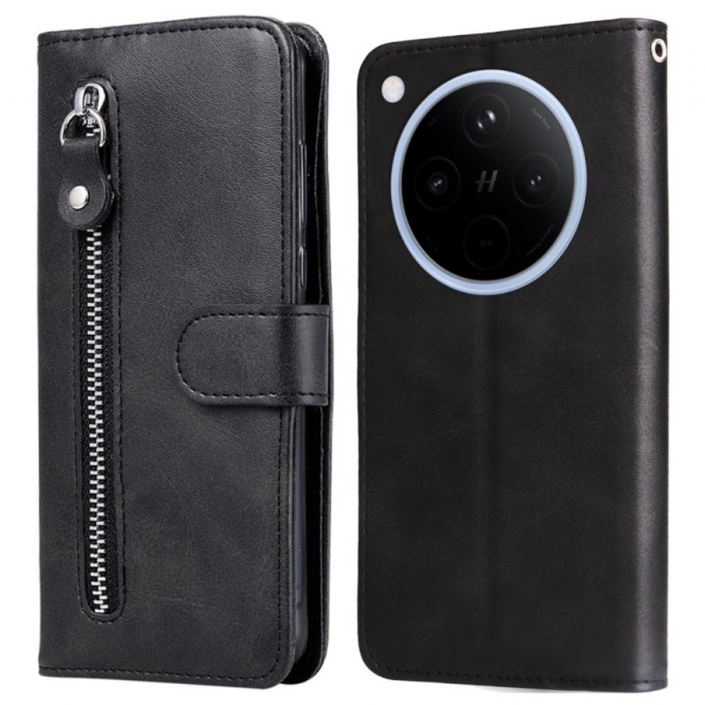 Kožený Kryt Oppo Find X8 Kapsa Na Zip