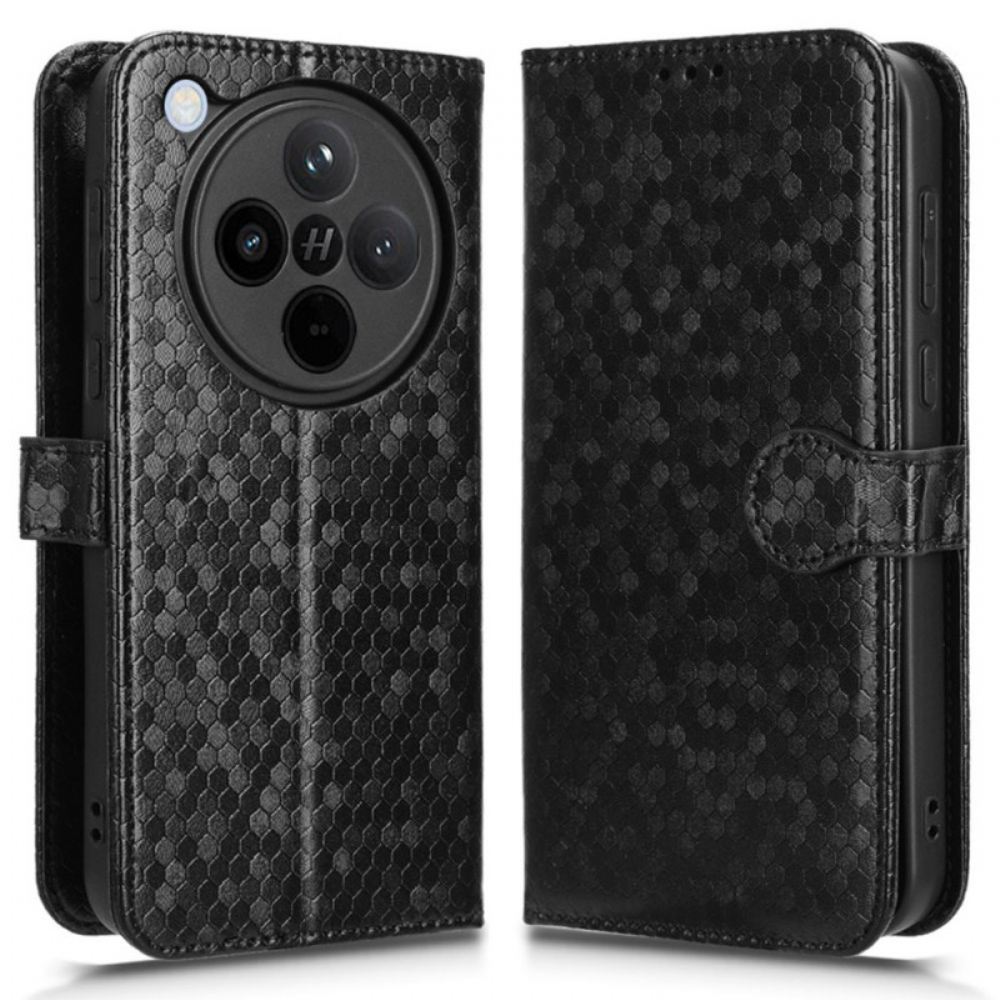 Kožený Kryt Oppo Find X8 Lesklý Pásek S Puntíky