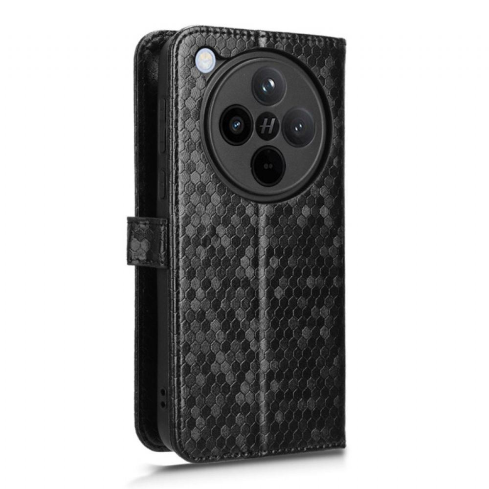 Kožený Kryt Oppo Find X8 Lesklý Pásek S Puntíky