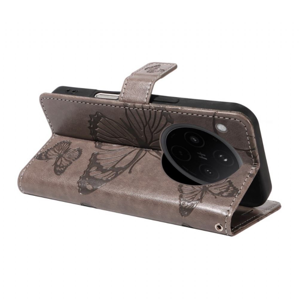 Kožený Kryt Oppo Find X8 Obří Motýli