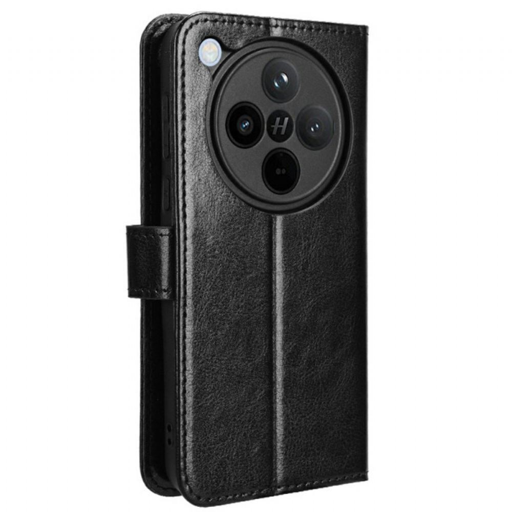 Kožený Kryt Oppo Find X8 Okázalá Umělá Kůže