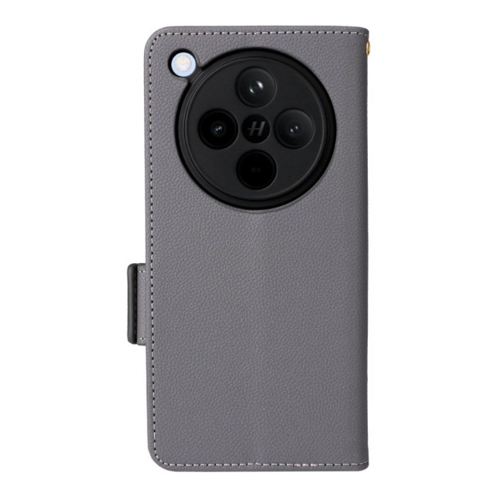 Kožený Kryt Oppo Find X8 Řemínek Z Liči Umělá Kůže