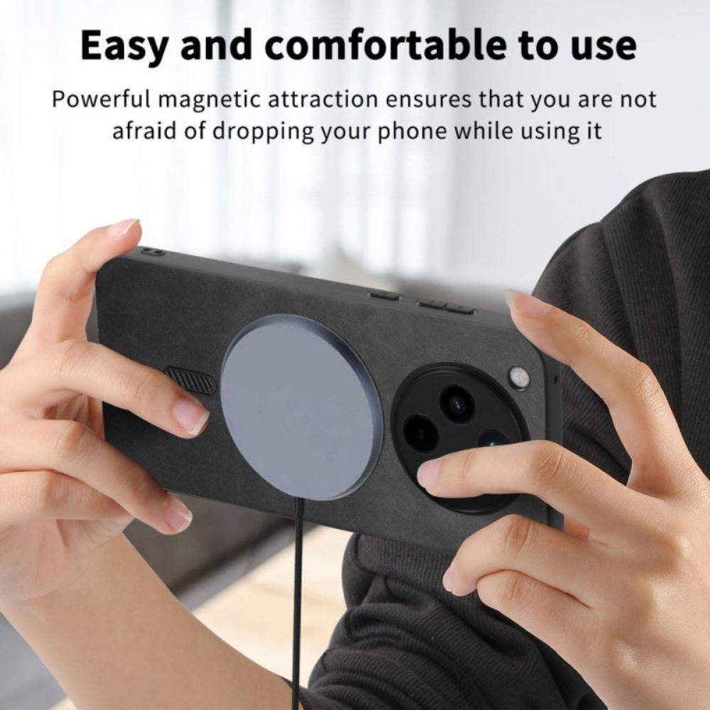 Kryt Na Oppo Find X8 Kompatibilní S Magsafe Kožený Efekt