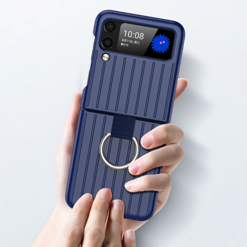 Kryt Na Samsung Galaxy Z Flip 3 5G Flipové Pouzdro Design Kufru S Kroužkem