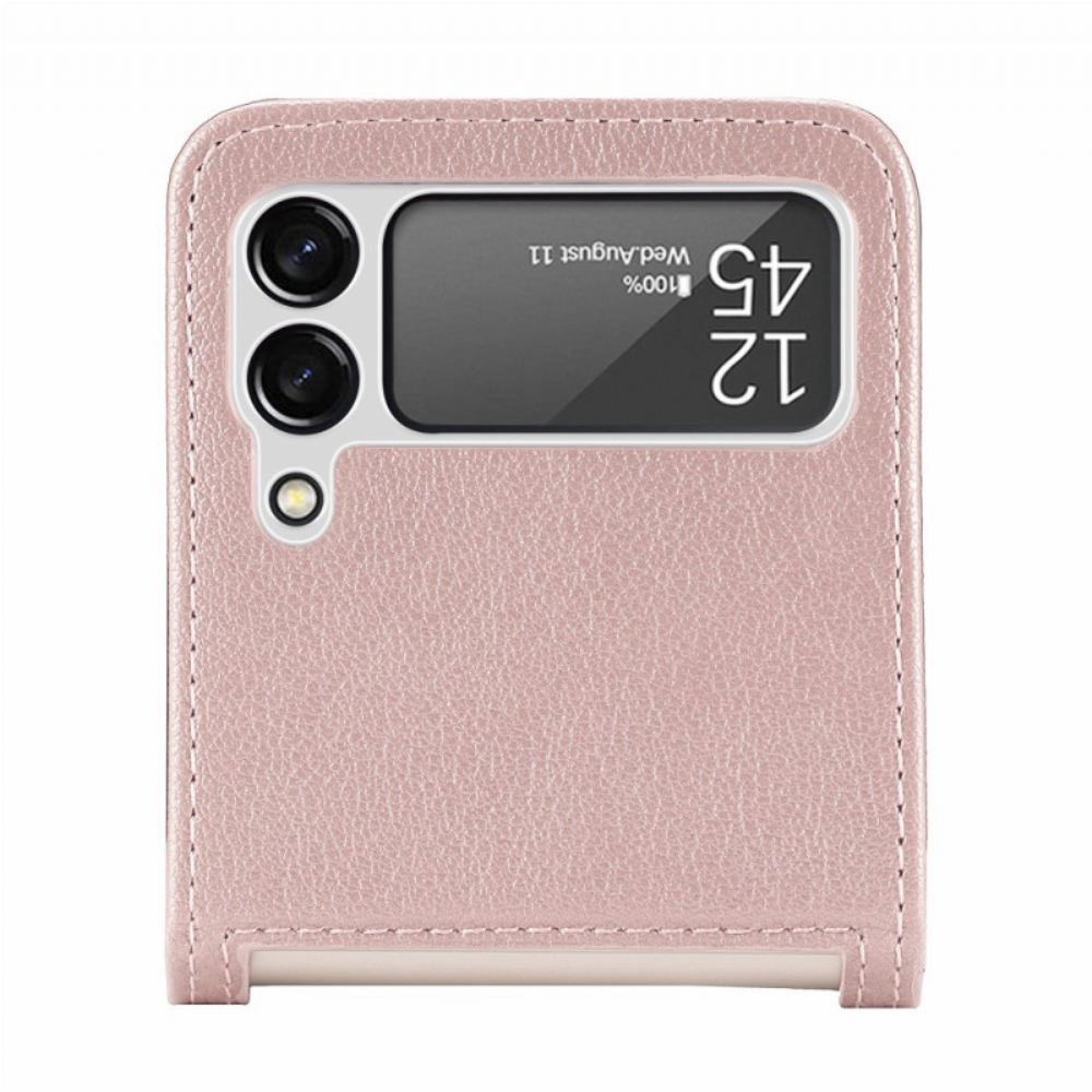 Kryt Na Samsung Galaxy Z Flip 3 5G Flipové Pouzdro Kožený Držák Na Karty S Texturou