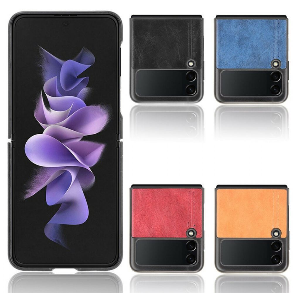 Kryty Na Mobil Na Samsung Galaxy Z Flip 3 5G Flipové Pouzdro Prošívání Z Umělé Kůže