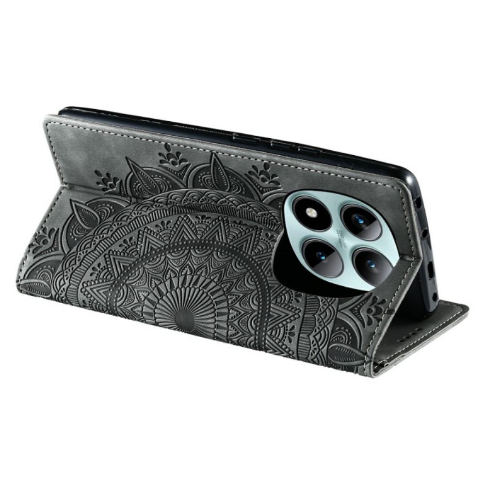 Kožené Pouzdro Xiaomi Redmi Note 15 Pro Plus 5g Kryty Na Mobil Semišový Efekt Mandaly