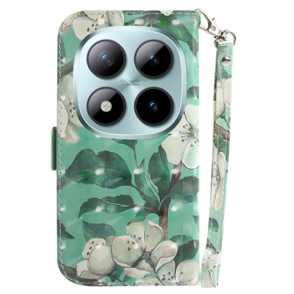 Kožený Kryt Na Xiaomi Redmi Note 15 Pro Plus 5g Akvarelové Květiny