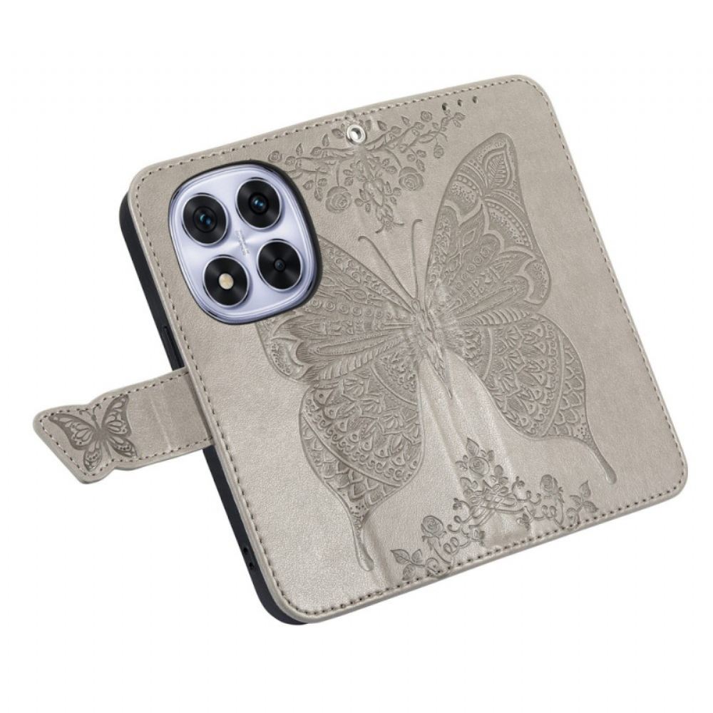 Kožený Kryt Na Xiaomi Redmi Note 15 Pro Plus 5g Grafika Motýl