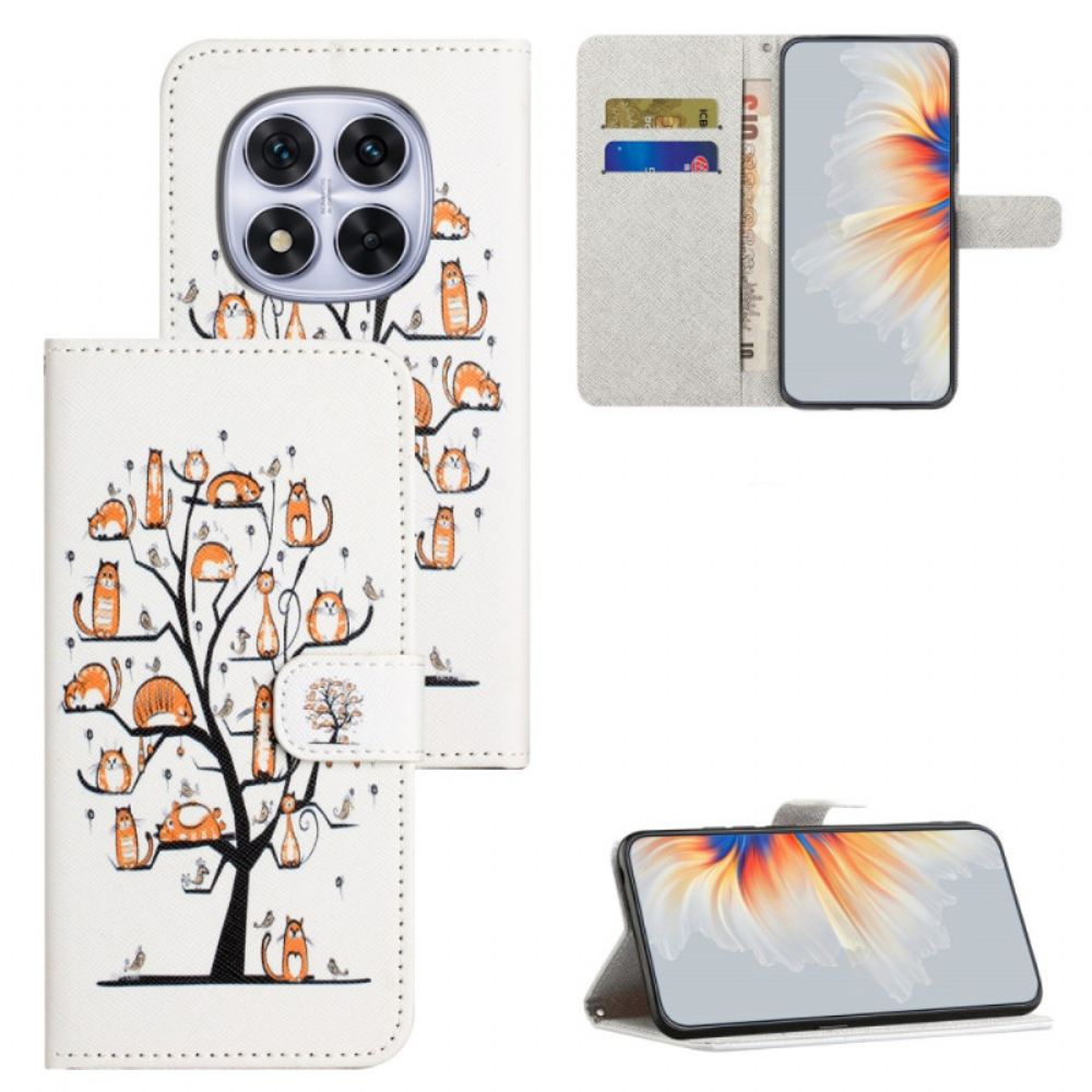 Kožený Kryt Na Xiaomi Redmi Note 15 Pro Plus 5g Kočky A Strom