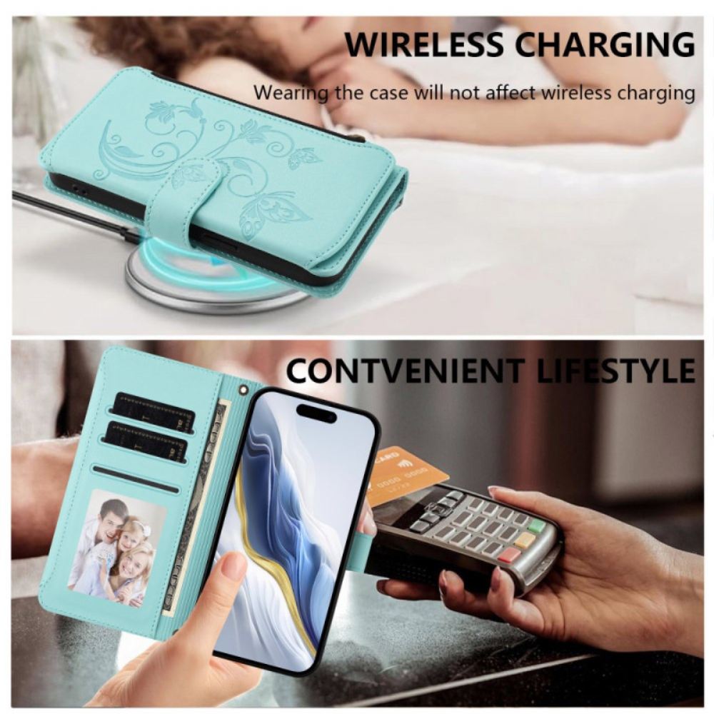 Kožený Kryt Na Xiaomi Redmi Note 15 Pro Plus 5g Květinová Peněženka