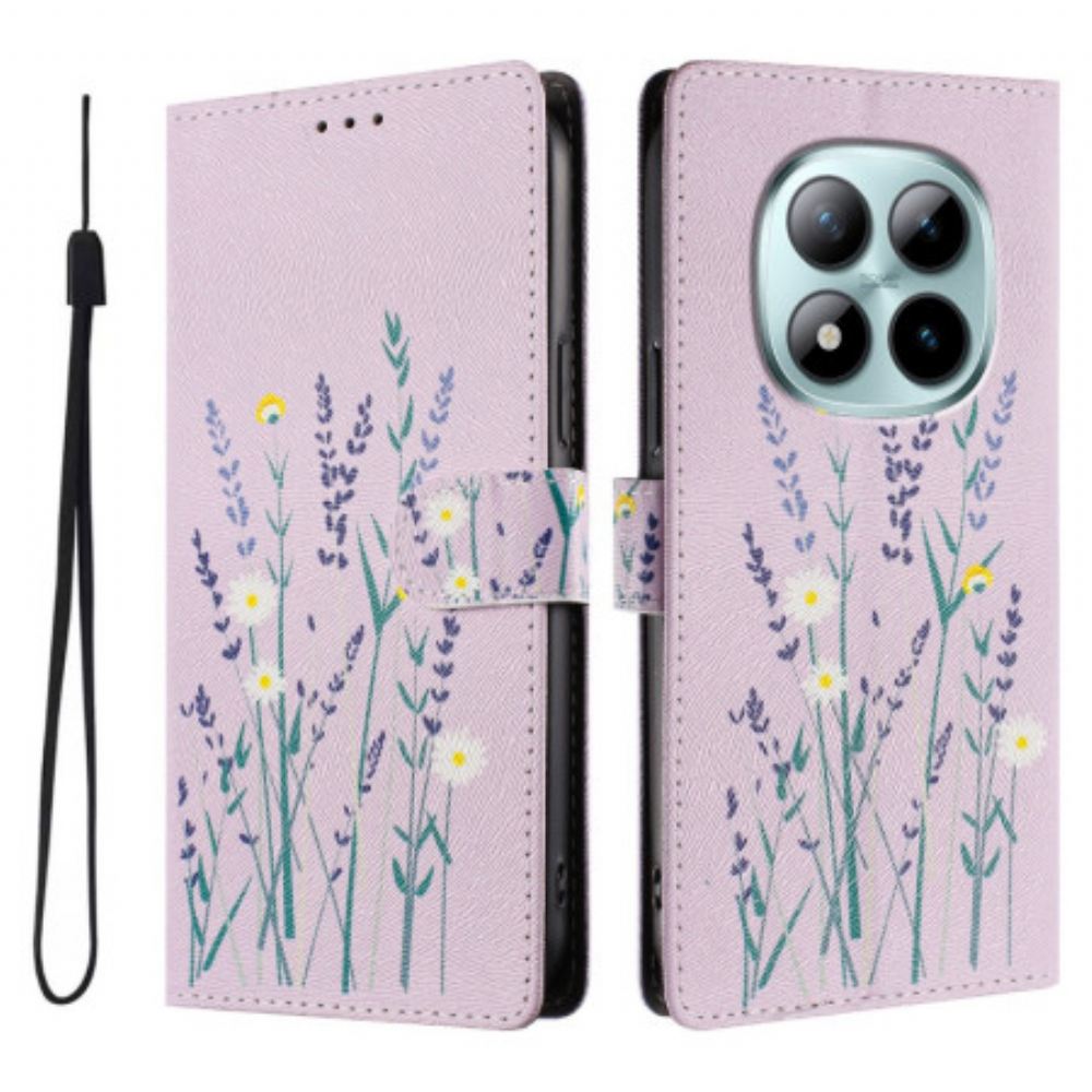 Kožený Kryt Na Xiaomi Redmi Note 15 Pro Plus 5g Levandulový Vzor