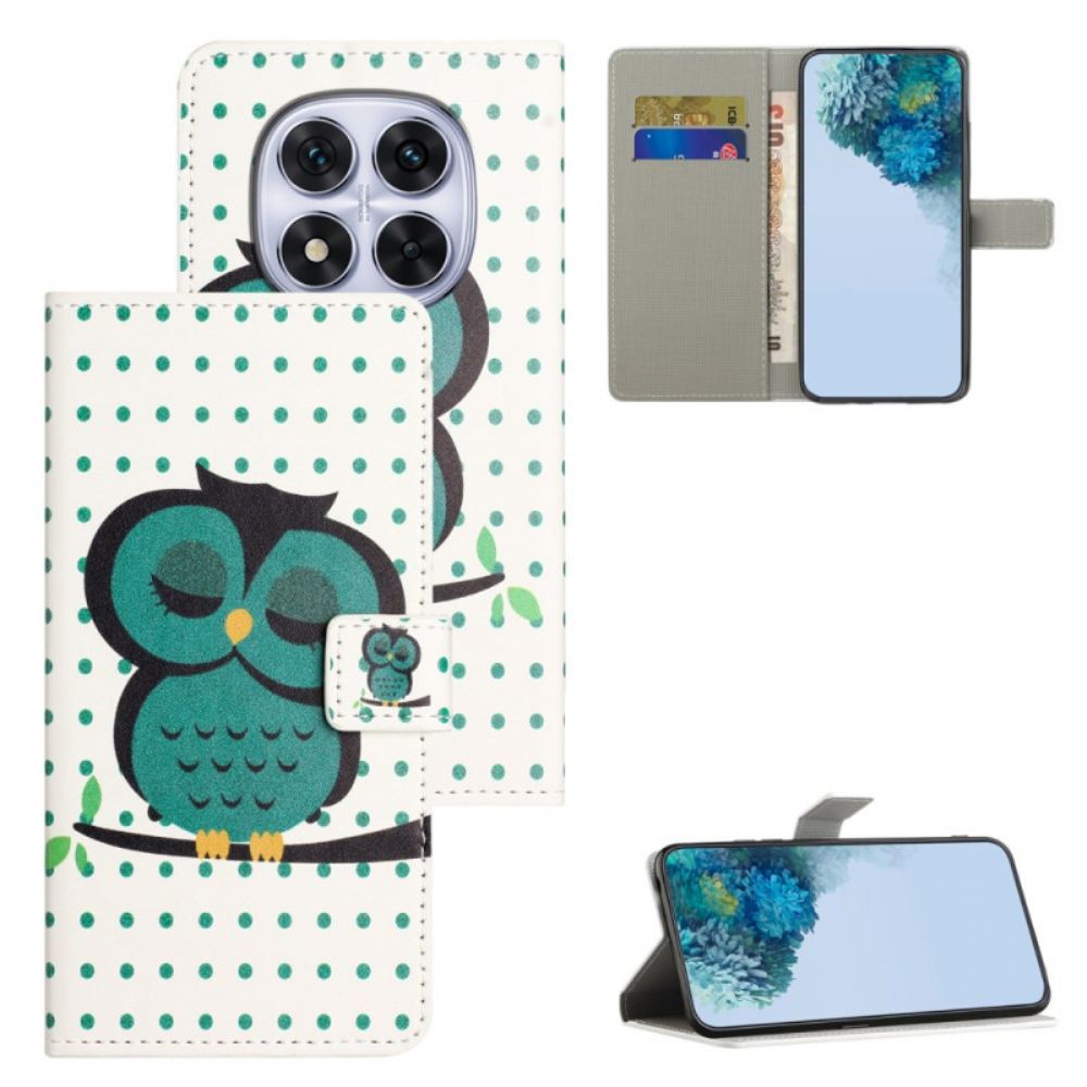 Kožený Kryt Na Xiaomi Redmi Note 15 Pro Plus 5g Spící Sova