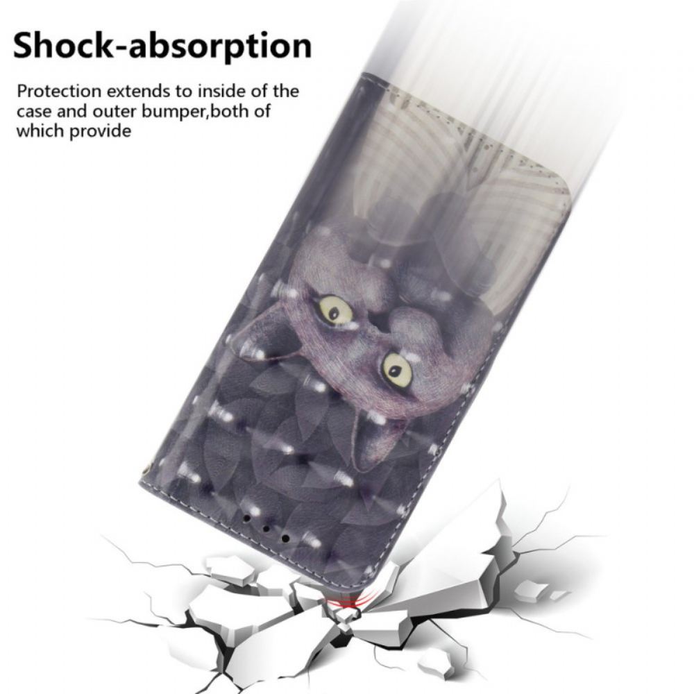 Kožený Kryt Na Xiaomi Redmi Note 15 Pro Plus 5g Šedá Kočka S Páskem