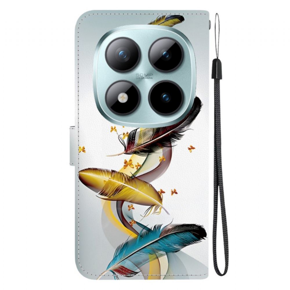 Kožený Kryt Xiaomi Redmi Note 15 Pro Plus 5g Barevné Peří