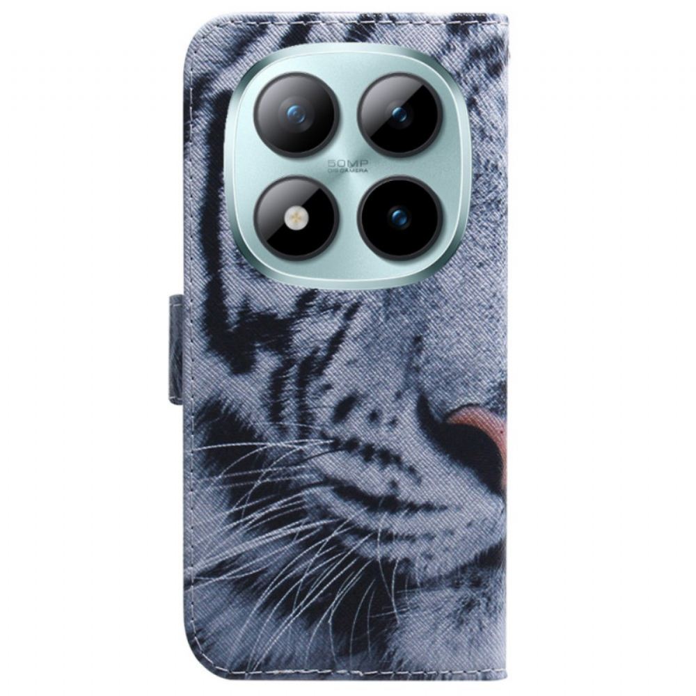 Kožený Kryt Xiaomi Redmi Note 15 Pro Plus 5g Bílý Tygr