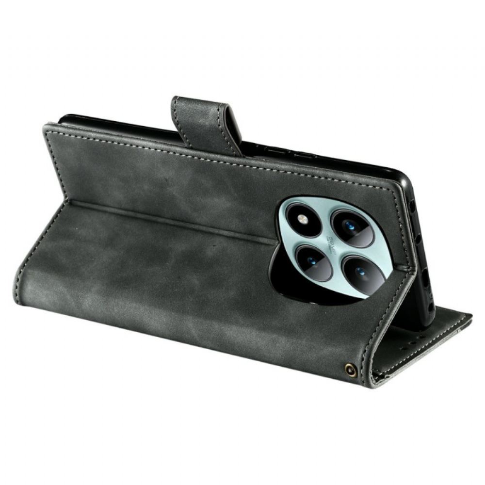 Kožený Kryt Xiaomi Redmi Note 15 Pro Plus 5g Dvoubarevná Peněženka S Retro Páskem