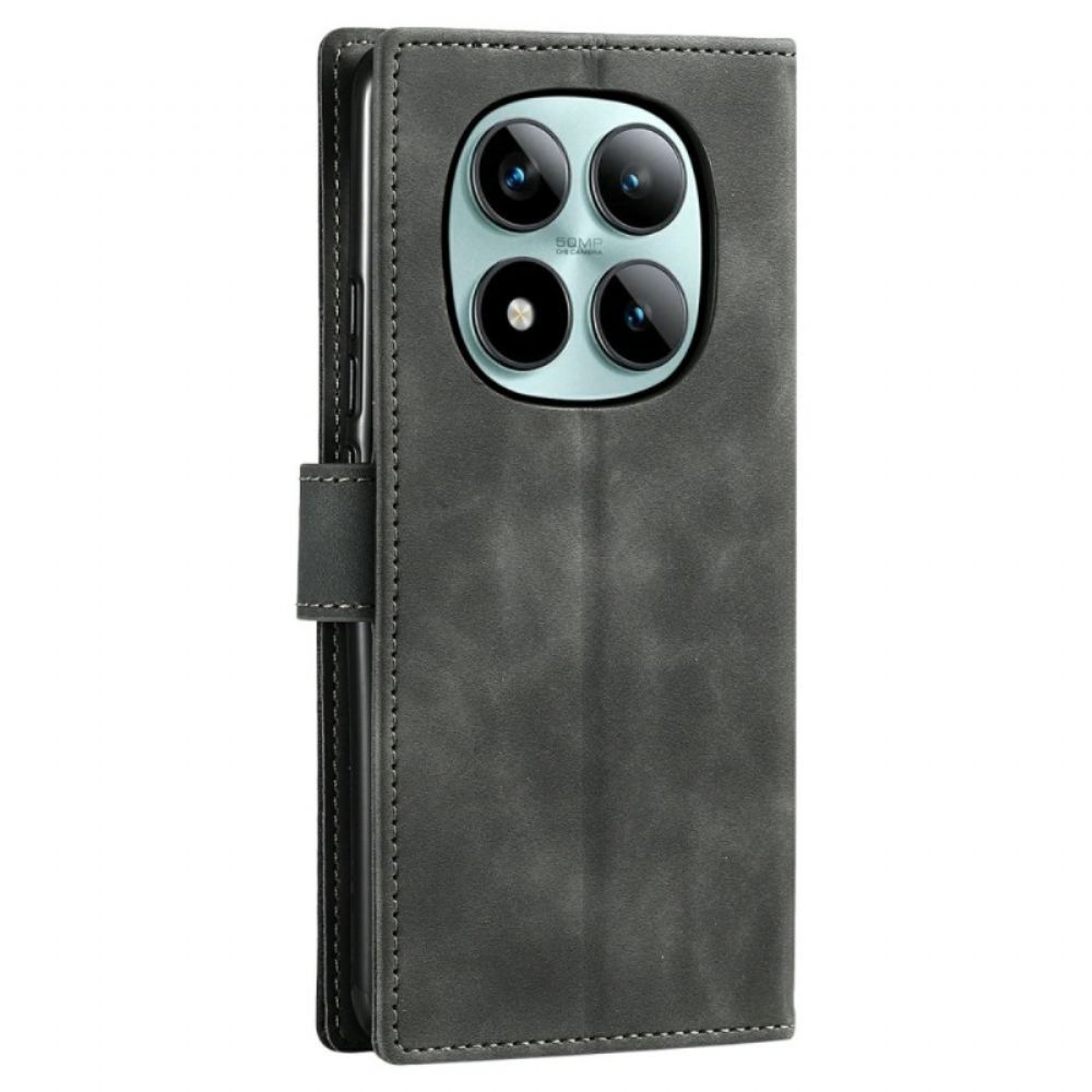 Kožený Kryt Xiaomi Redmi Note 15 Pro Plus 5g Dvoubarevná Peněženka S Retro Páskem