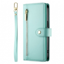 Kožený Kryt Xiaomi Redmi Note 15 Pro Plus 5g Kapsa Na Zip A Popruhy