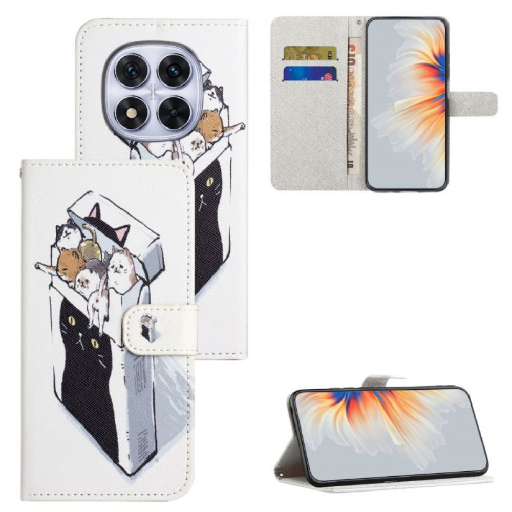 Kožený Kryt Xiaomi Redmi Note 15 Pro Plus 5g Kočky V Krabici