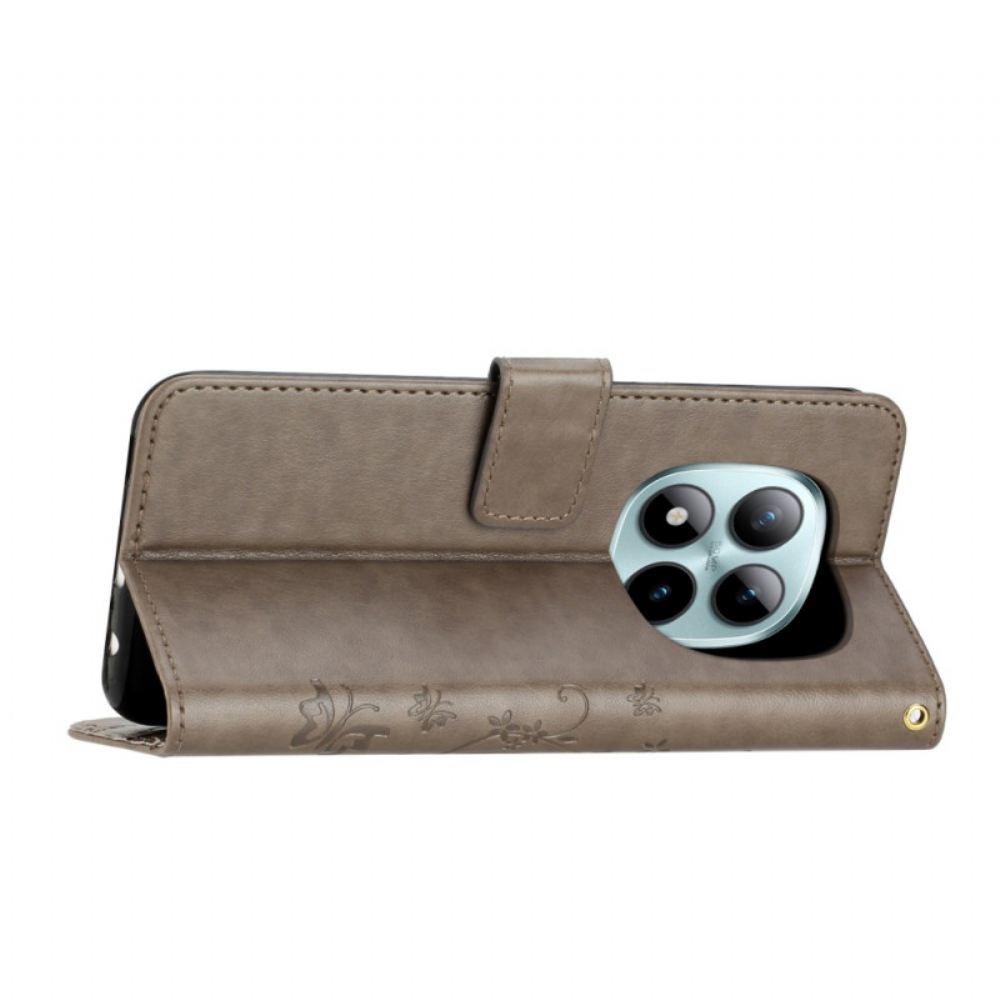 Kožený Kryt Xiaomi Redmi Note 15 Pro Plus 5g Malé Květiny