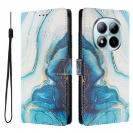 Kožený Kryt Xiaomi Redmi Note 15 Pro Plus 5g Modrý Mramor