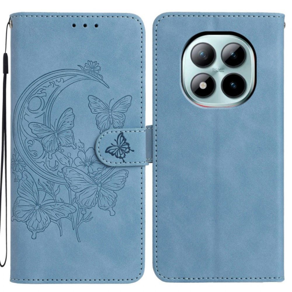 Kožený Kryt Xiaomi Redmi Note 15 Pro Plus 5g Motýlí A Květinový Vzor