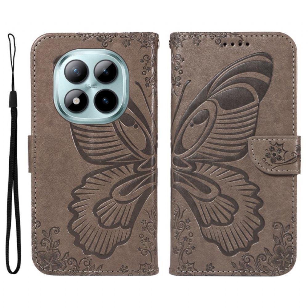 Kožený Kryt Xiaomi Redmi Note 15 Pro Plus 5g Motýlí Vzor