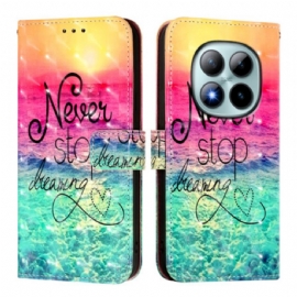 Kožený Kryt Xiaomi Redmi Note 15 Pro Plus 5g Nikdy Nepřestávej Snít