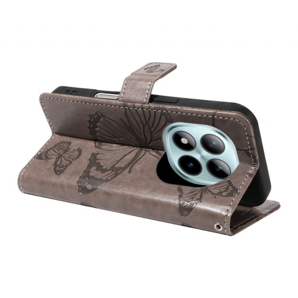 Kožený Kryt Xiaomi Redmi Note 15 Pro Plus 5g Obří Motýli