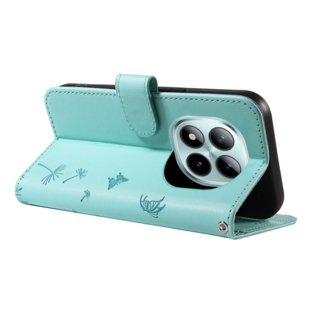 Kožený Kryt Xiaomi Redmi Note 15 Pro Plus 5g Pampeliškový Vzor A Popruh