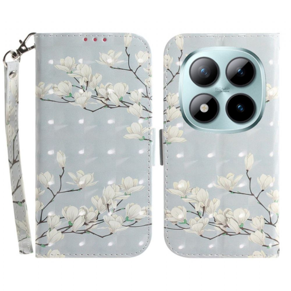 Kožený Kryt Xiaomi Redmi Note 15 Pro Plus 5g Pásikové Magnólie