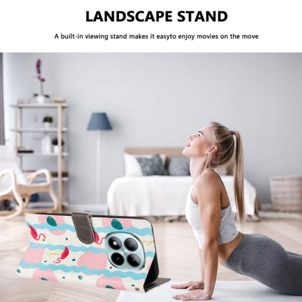 Kožený Kryt Xiaomi Redmi Note 15 Pro Plus 5g Plameňáci