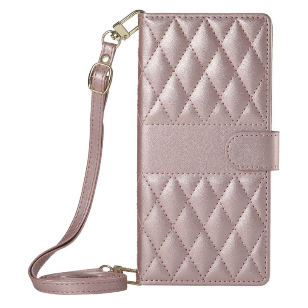 Kožený Kryt Xiaomi Redmi Note 15 Pro Plus 5g Prošívané S Popruhy