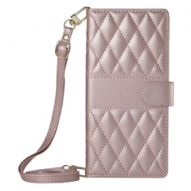 Kožený Kryt Xiaomi Redmi Note 15 Pro Plus 5g Prošívané S Popruhy