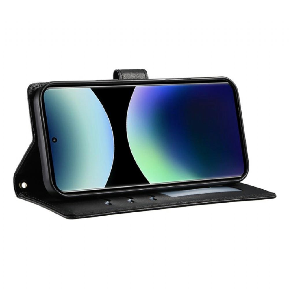 Kožený Kryt Xiaomi Redmi Note 15 Pro Plus 5g Prošívané S Popruhy