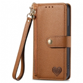 Kožený Kryt Xiaomi Redmi Note 15 Pro Plus 5g Rfid Blokování Srdce