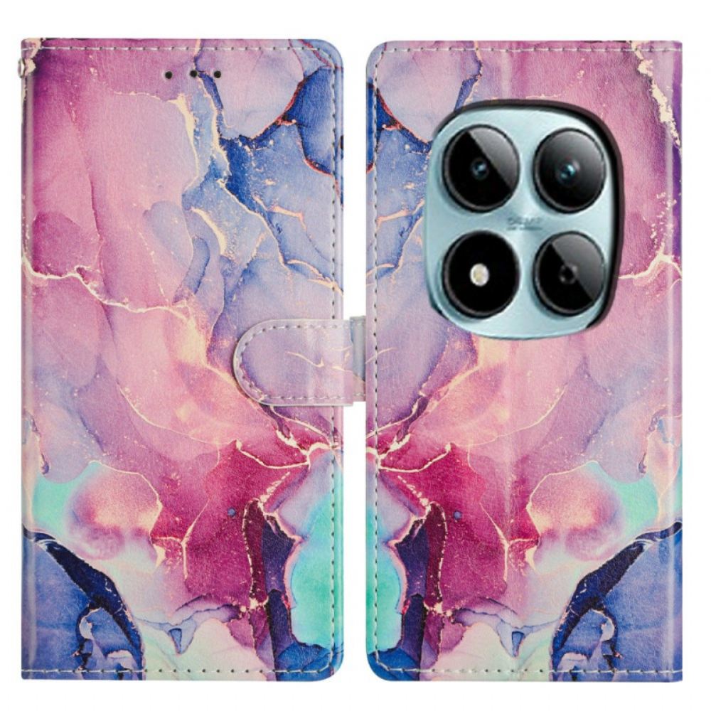 Kožený Kryt Xiaomi Redmi Note 15 Pro Plus 5g Růžový A Zelený Mramor