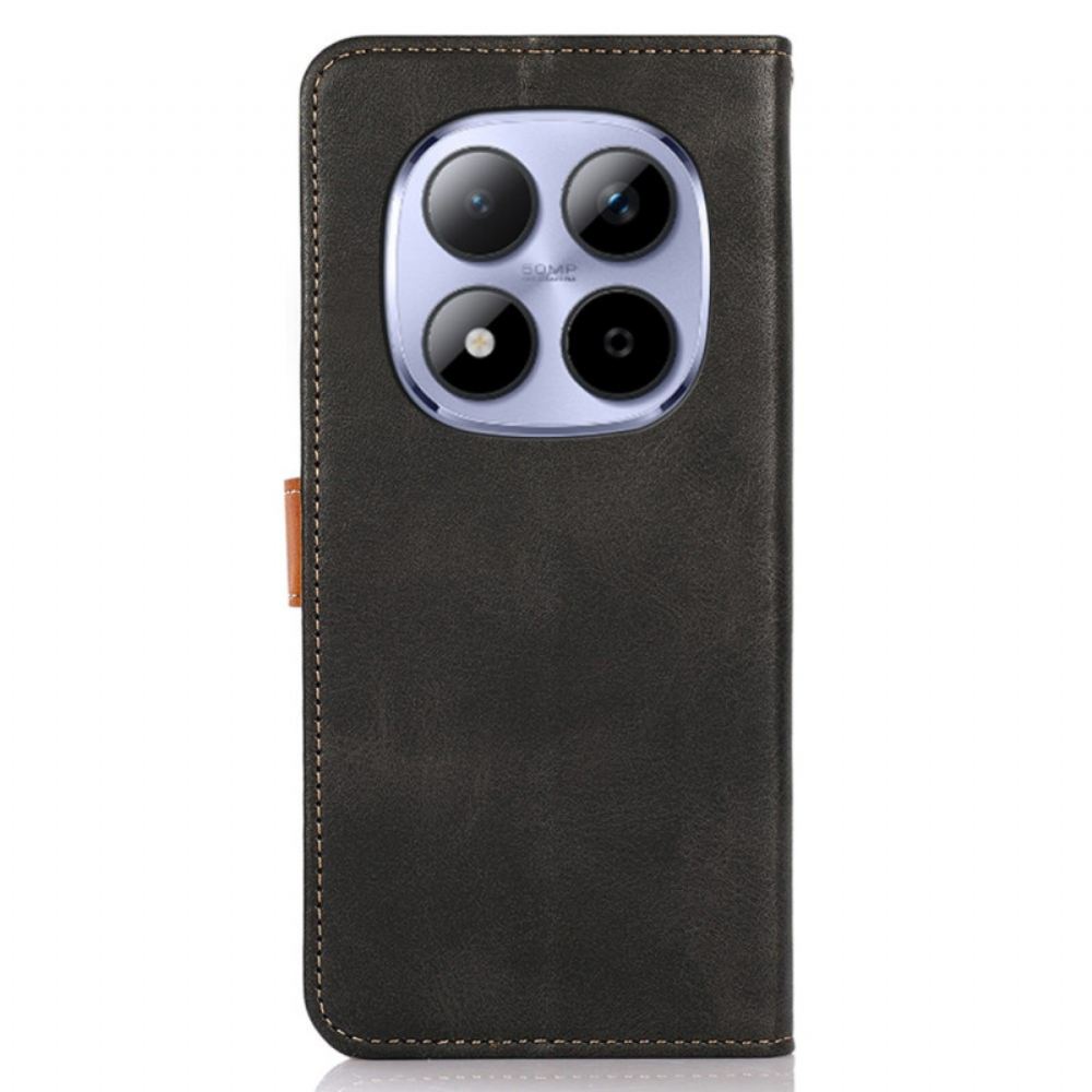 Kožený Kryt Xiaomi Redmi Note 15 Pro Plus 5g Zlatá Spona Khazneh