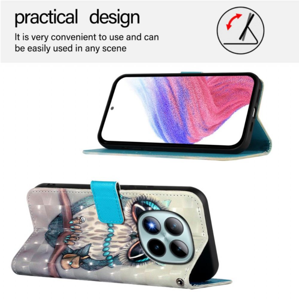 Kožený Kryt Xiaomi Redmi Note 15 Pro Plus 5g Šedá Sova