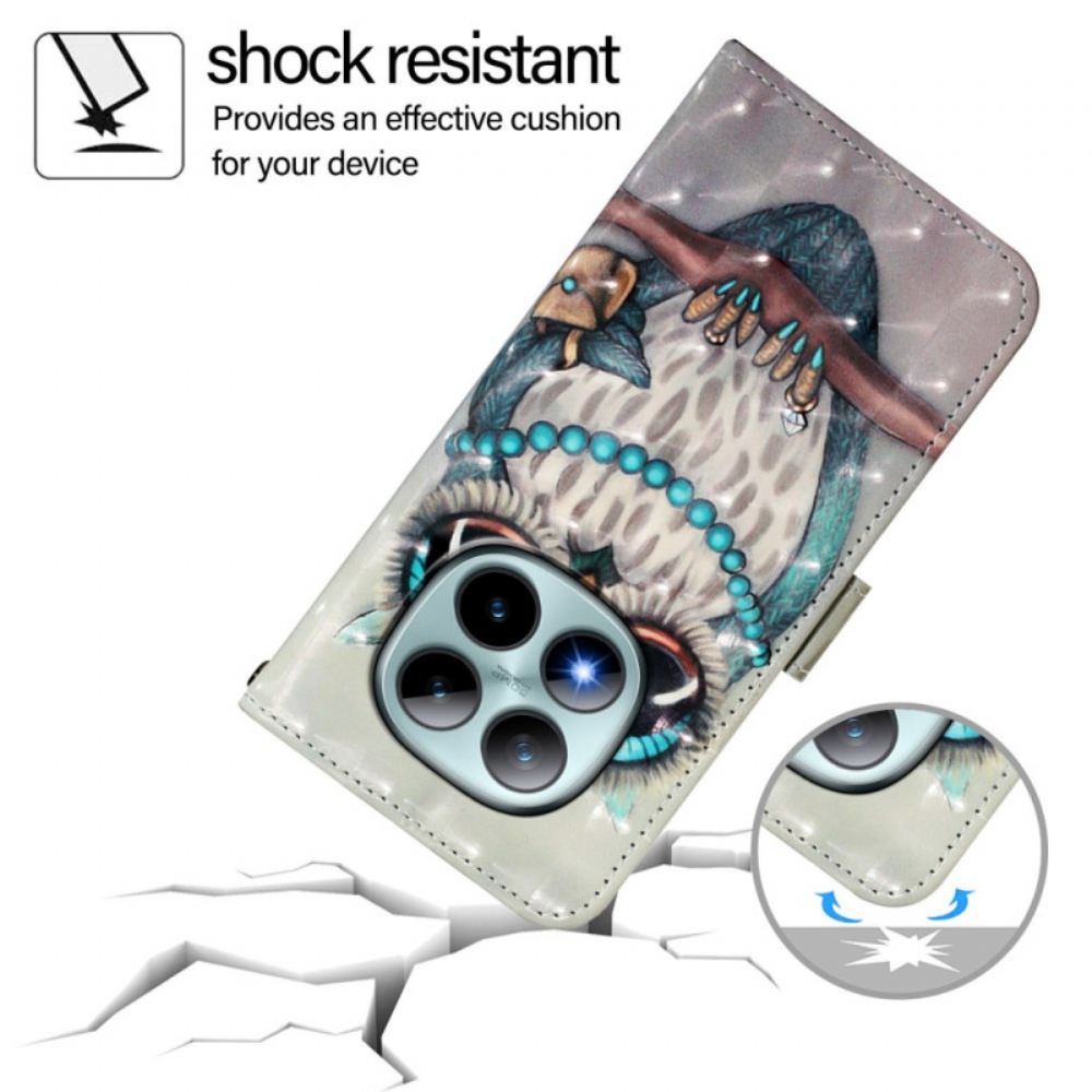 Kožený Kryt Xiaomi Redmi Note 15 Pro Plus 5g Šedá Sova