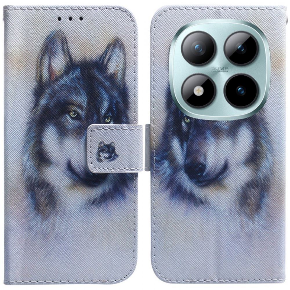 Peněženková Pouzdra Xiaomi Redmi Note 15 Pro Plus 5g Kryty Na Mobil Akvarelový Vlk