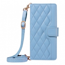 Peněženková Pouzdra Xiaomi Redmi Note 15 Pro Plus 5g Kryty Na Mobil Prošívané S Popruhem A Ramenním Popruhem