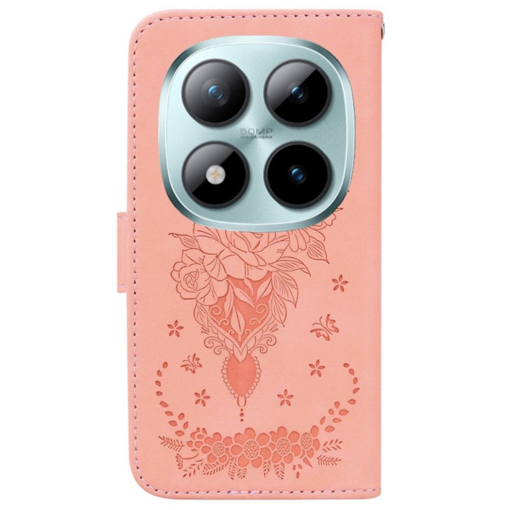 Peněženková Pouzdra Xiaomi Redmi Note 15 Pro Plus 5g Motýli A Růže