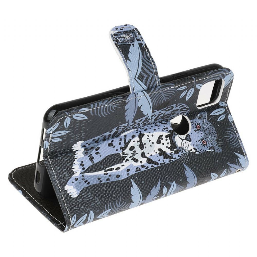 Flipové Pouzdro Na Google Pixel 4a Na Lana Strappy Leopard