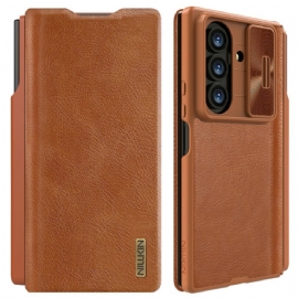 Kožené Pouzdro Folio Samsung Galaxy Z Fold 7 Řada Qin Pro Nillkin