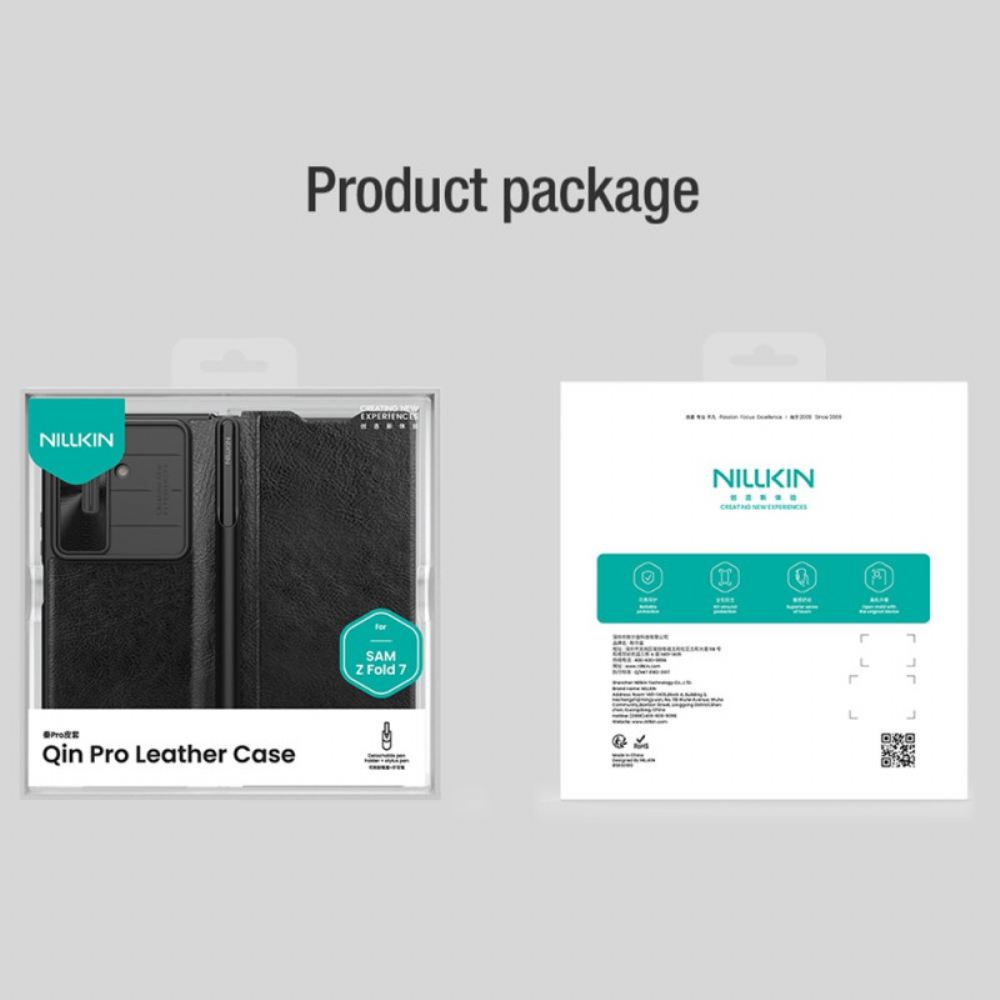Kožené Pouzdro Folio Samsung Galaxy Z Fold 7 Řada Qin Pro Nillkin