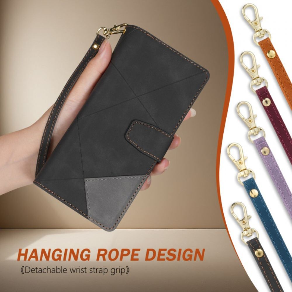 Kožený Kryt Samsung Galaxy Z Fold 7 Dvoubarevná Peněženka