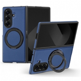 Kryt Na Samsung Galaxy Z Fold 7 Kožený Efekt Kompatibilní S Magsafe S Otočným Kroužkem O