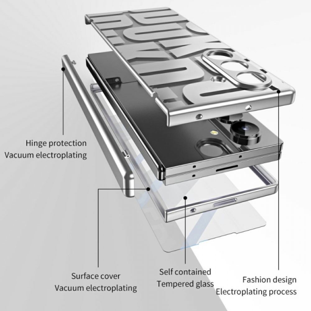 Kryt Samsung Galaxy Z Fold 7 Design S Písmeny A Ochrannou Fólií Z Tvrzeného Skla